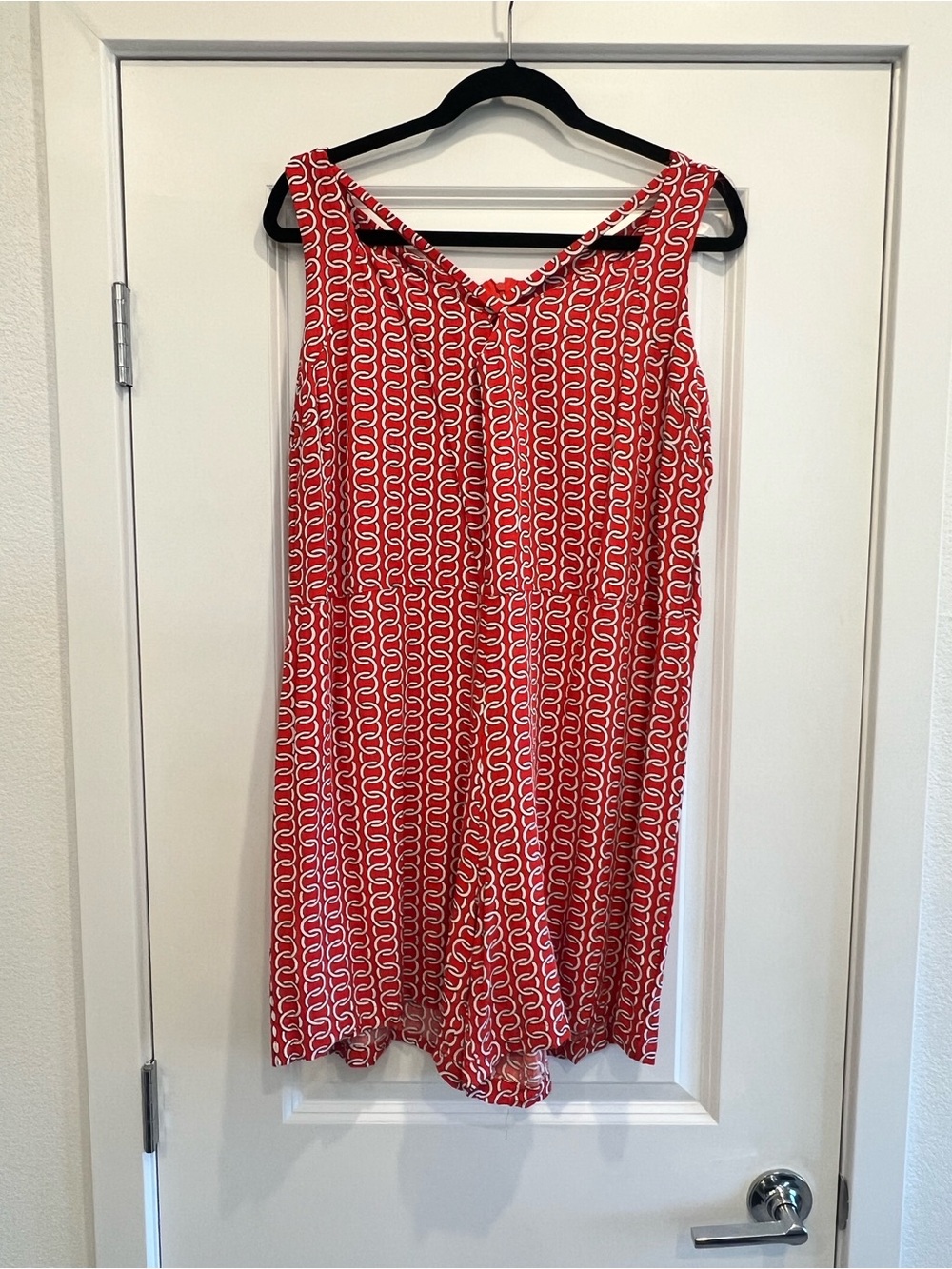 Red Printed Sleeveless Women’s Shorts Jumper